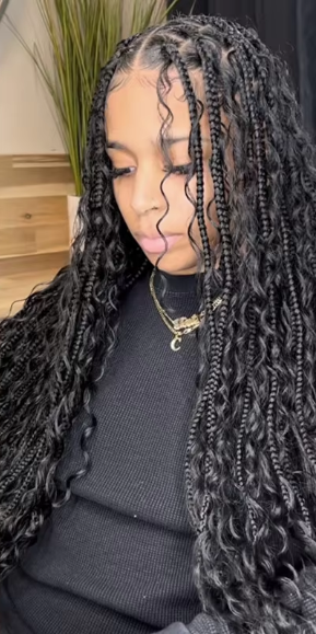 Synthetic Wig Braided Hair Wigs Full Lace Frontal Braided Curly Wigs Boho Box Braids For Black Women Lace Front Wig